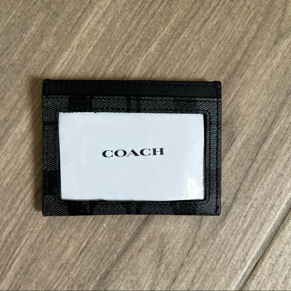 Coach Black Signature Card Holder - Picture 2 of 5